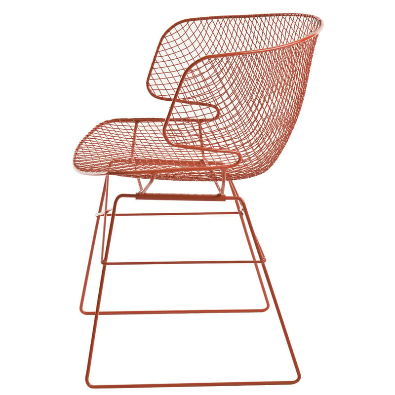Mobilier - Chaises, fauteuils de salle à manger - Fauteuil Arkys métal orange - Eumenes - Structure orange / siège orange - Acier galvanisé verni