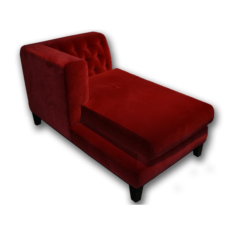 Mobilier - Canapés - Méridienne Hall tissu rouge / Version Velours - L 139 cm - Driade - Velours grenat - Accoudoir droite - Velours