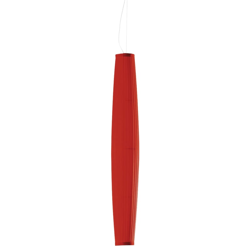 Luminaire - Suspensions - Suspension Colonne tissu rouge / H 190 cm - Dix Heures Dix - H 190 cm / Rouge - Tissu polyester