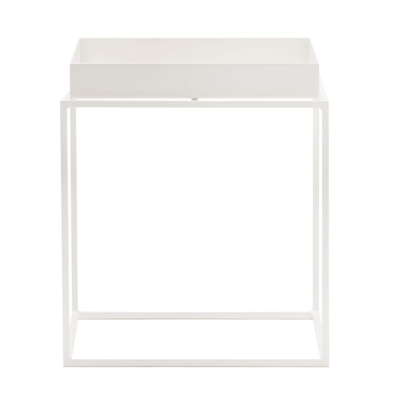 Mobilier - Tables basses - Table basse Tray métal blanc / H 40 cm - 40 x 40 cm / Carré - Hay - Blanc - Acier laqué
