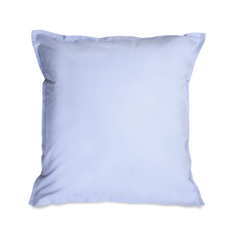 Décoration - Textile - Taie d\'oreiller 65 x 65 cm  tissu bleu / Percale lavée - Au Printemps Paris - 65 x 65 cm / Bleu ciel - Percale de coton lavée