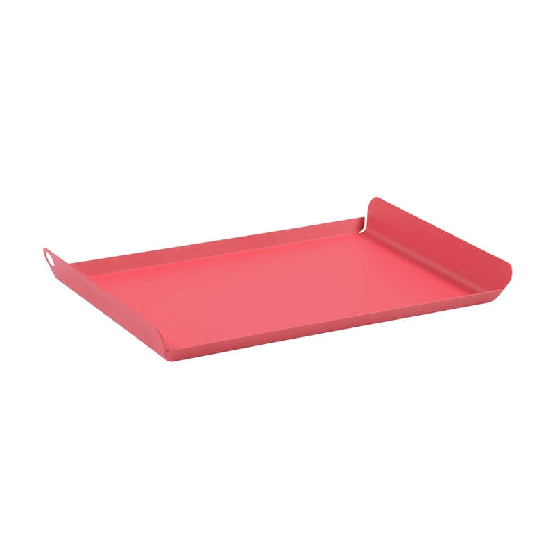 Tableware - Trays and serving dishes - Alto Tray metal pink / Steel - 36 x 23 cm - Fermob - Praline pink - Electro-galvanized steel