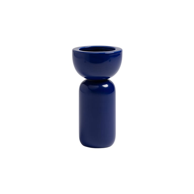 Décoration - Vases - Vase Stack céramique bleu / Ø 8 x H 15,5 cm - & klevering - Ø 8 x H 15,5 cm / Bleu - Céramique