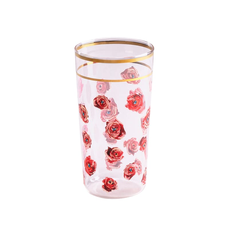 Table et cuisine - Verres  - Verre Toiletpaper - Roses verre multicolore / H 13 cm - Seletti - Roses - Verre borosilicaté