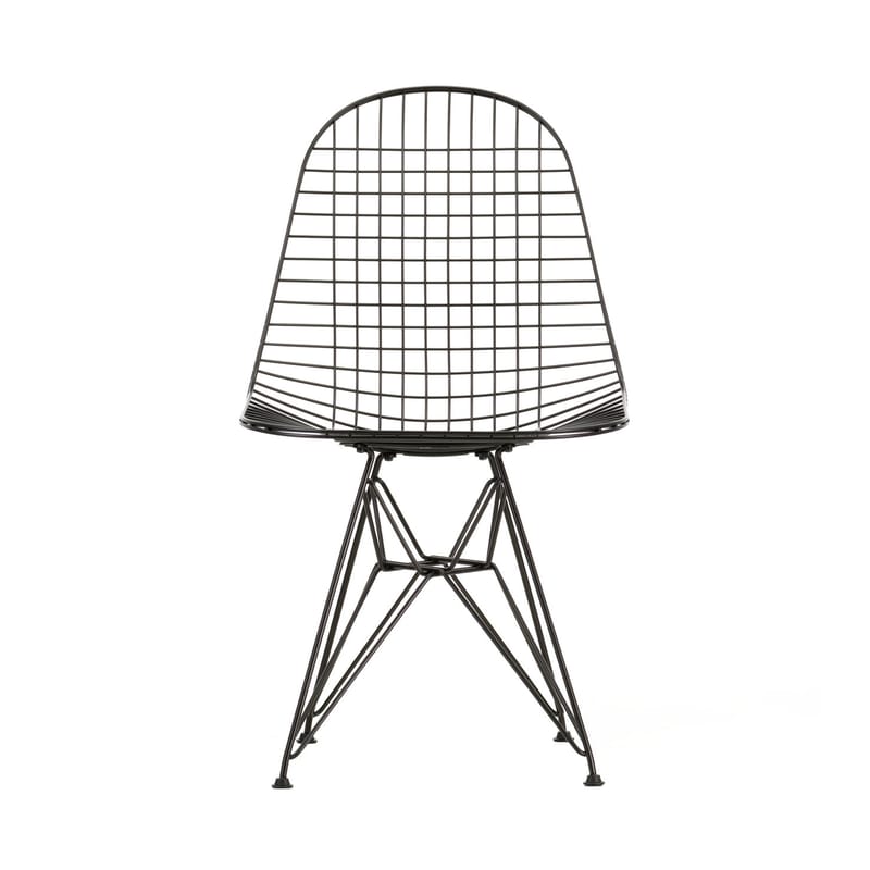 Mobilier - Chaises, fauteuils de salle à manger - Chaise Wire Chair DKR métal noir / By Charles & Ray Eames, 1951 - Vitra - Noir - Acier laqué époxy