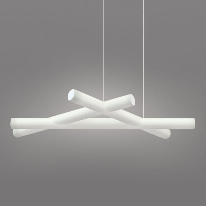 Leuchten - Pendelleuchten - Pendelleuchte Mesh plastikmaterial weiß / 162 x 76 cm - Slide - Weiß - recycelbares Polyethen