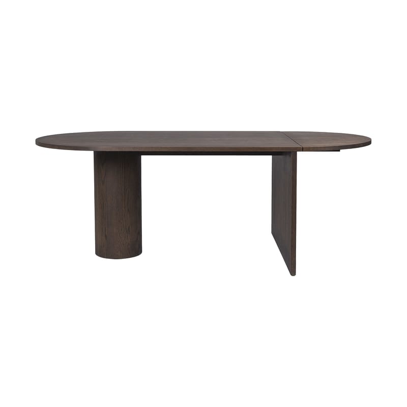 Mobilier - Tables - Table à rallonge Pylo bois marron / L 160-210 x larg 100 cm - Ferm Living - Chêne teinté foncé - Chêne teinté