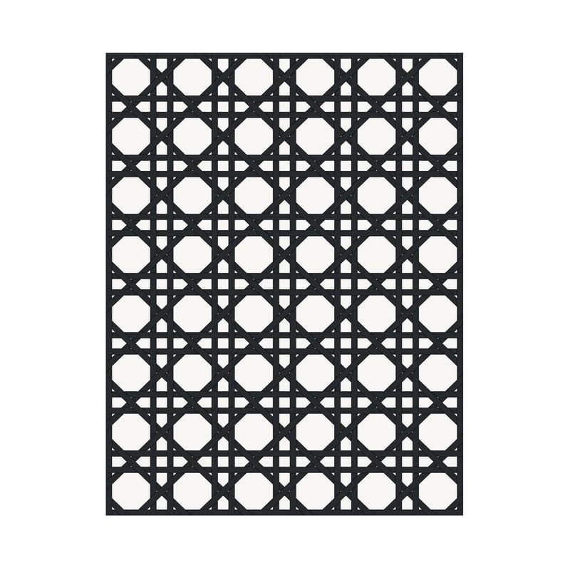 Décoration - Tapis - Tapis d\'extérieur Cannage plastique noir / 99 x 150 cm - Vinyle - PÔDEVACHE - Noir - Vinyle