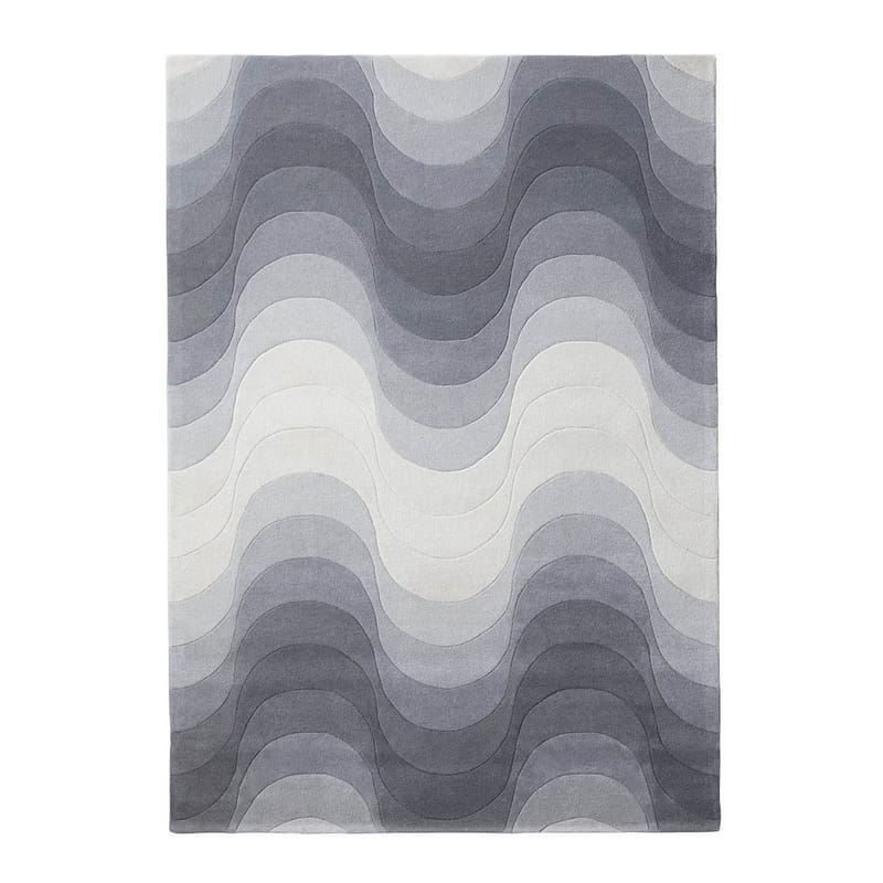 Dekoration - Teppiche - Teppich Wave textil grau / 170 x 240 cm - Panton 1973 - Verpan - Grau - Wolle