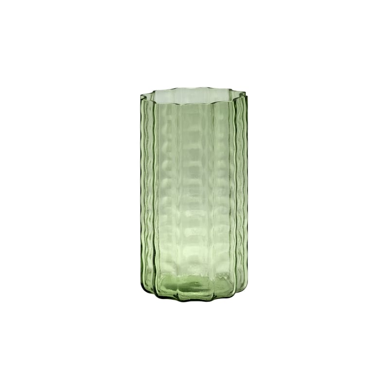 Décoration - Vases - Vase Wave 01 verre vert / Ø 12 x H 21 cm - Serax - Vert - Verre soufflé bouche