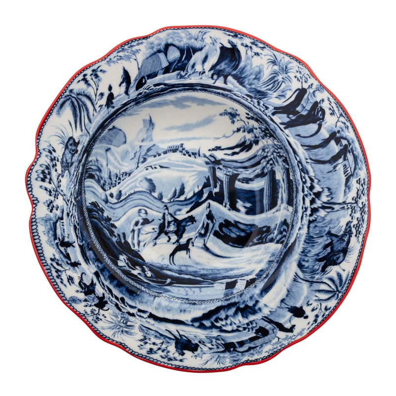 Table et cuisine - Assiettes - Assiette creuse Classics on Acid - Arabian céramique bleu / Ø 25,4 cm - Diesel living with Seletti - Arabian - Porcelaine fine