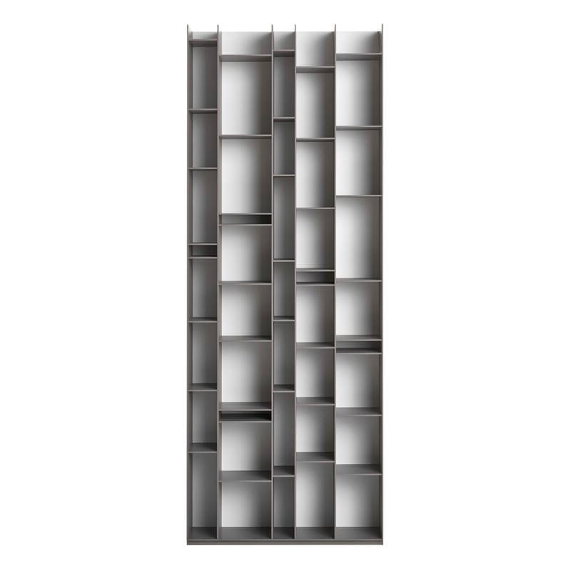 Mobilier - Etagères & bibliothèques - Bibliothèque Random Contraste bois blanc gris / L 81 x H 217 cm - MDF Italia - Gris / Fond blanc - Fibre de bois