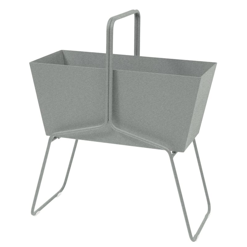 Möbel - Paravents, Raumteiler und Trennwände - Blumenkasten Basket metall grau hoch - L 70 X H 84 cm - Fermob - Lapilligrau - Aluminium, Stahl