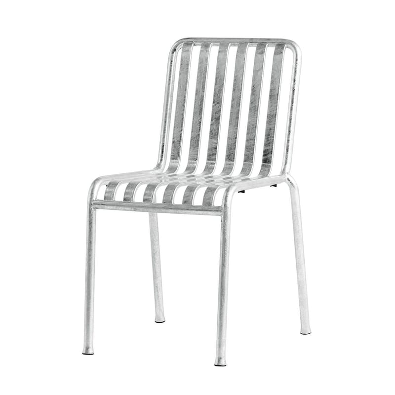 Mobilier - Chaises, fauteuils de salle à manger - Chaise empilable Palissade gris métal / Bouroullec, 2016 - Hay - Acier galvanisé - Acier galvanisé