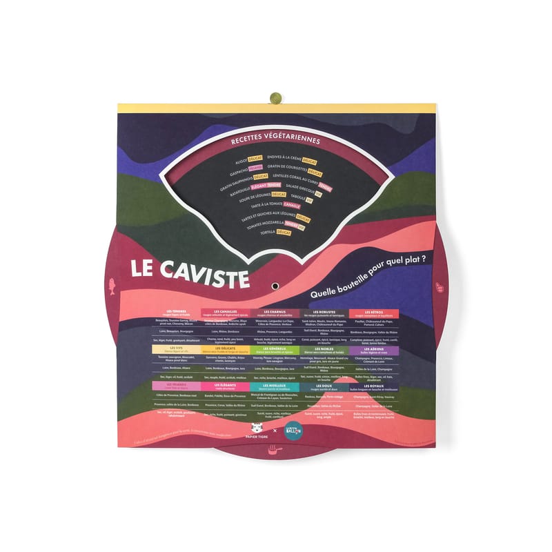Décoration - Accessoires bureau - Guide Le Caviste papier multicolore / Accords mets-vins & vins classés par goûts - Papier Tigre - Le Caviste - Carton recyclé
