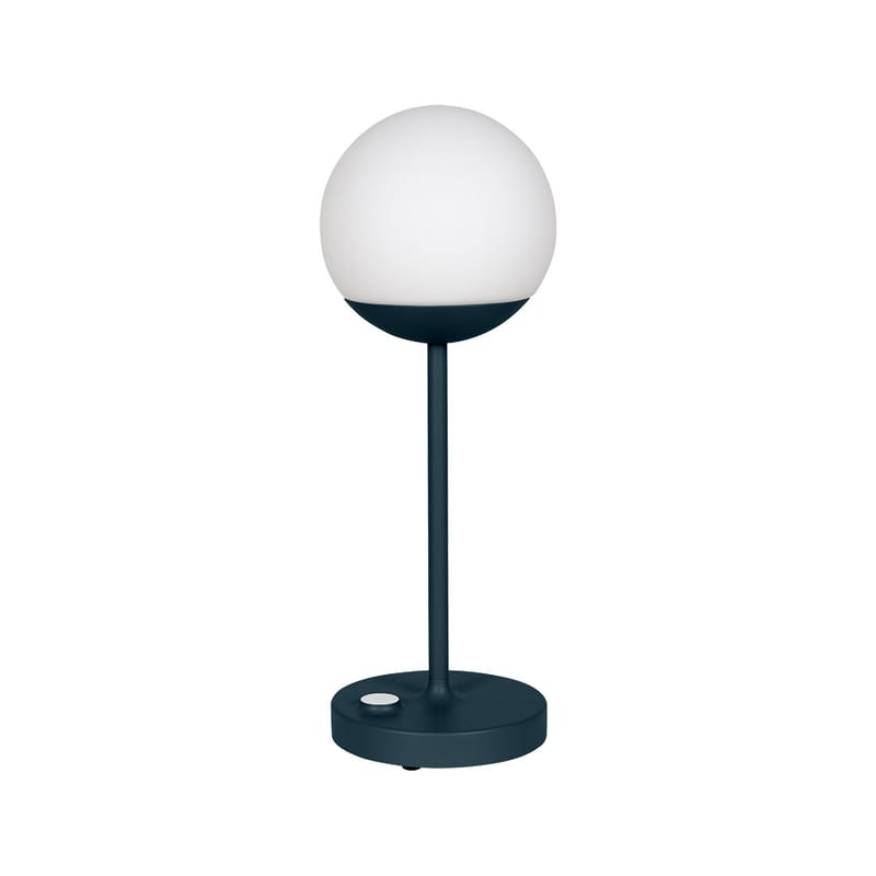 Luminaire - Lampes de table - Lampe extérieur sans fil rechargeable Mooon! MAX LED métal verre bleu / H 41 cm - Fermob - Bleu Acapulco - Aluminium, Verre