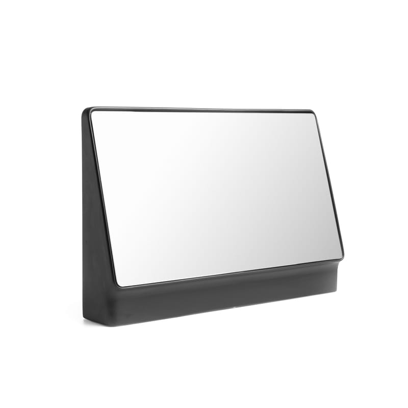 Décoration - Miroirs - Miroir à poser Lucarne Large céramique noir / L 50 x H 34 cm - Moustache - Noir - Céramique, Verre