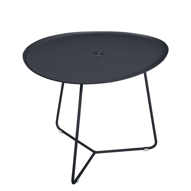 Mobilier - Tables basses - Table basse Cocotte métal gris noir / L 55 x H 43,5 cm - Plateau amovible - Fermob - Carbone - Acier peint