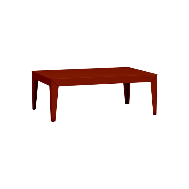 Mobilier - Tables basses - Table basse Zef OUTDOOR métal rouge / 120 x 80 cm - Matière Grise - Terracotta - Aluminium