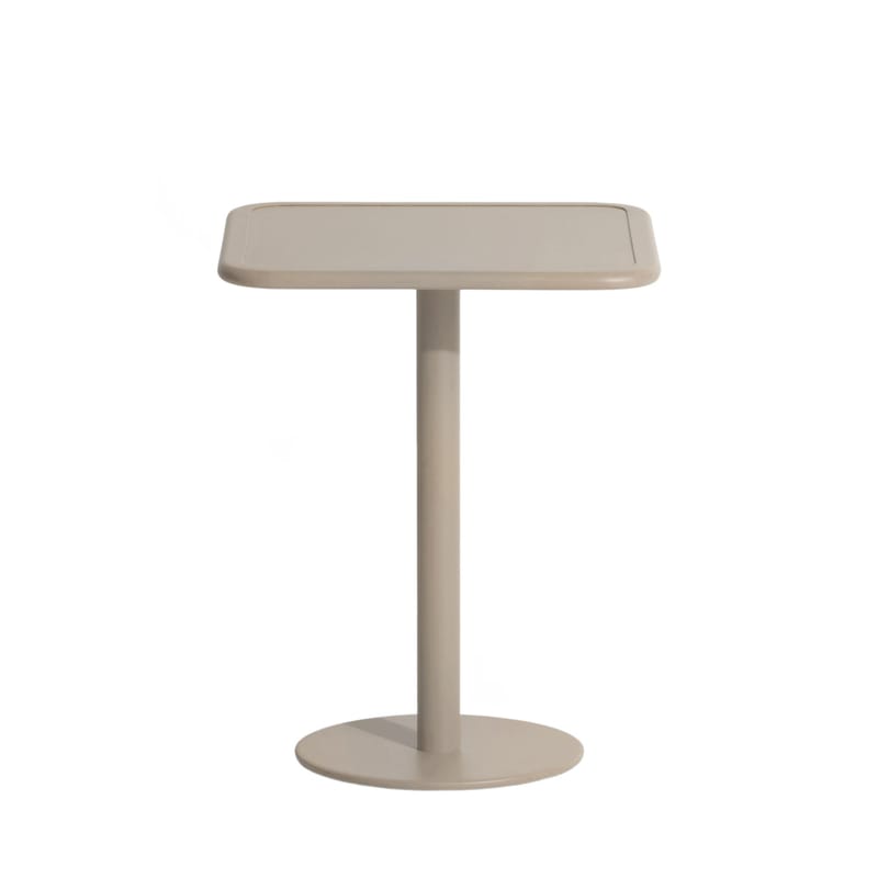Jardin - Tables de jardin - Table carrée Week-end Bistrot métal beige / 60 x 60 cm - Aluminium - Petite Friture - Dune - Aluminium