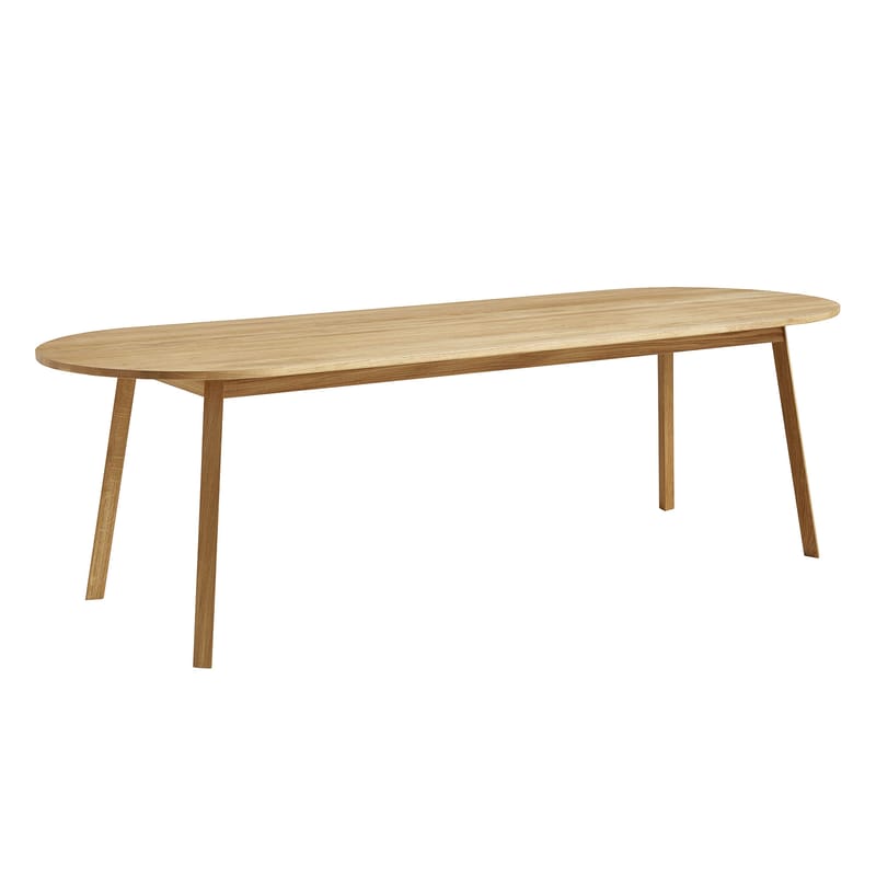 Mobilier - Tables - Table ovale Triangle bois beige / 250 x 85 cm - Hay - Chêne (laque à base d\'eau) - Chêne