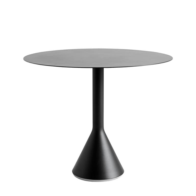 Jardin - Tables de jardin - Table ronde Palissade Cone métal gris noir / Ø 90 cm - Bouroullec, 2016 - Hay - Anthracite - Acier laqué époxy, Béton
