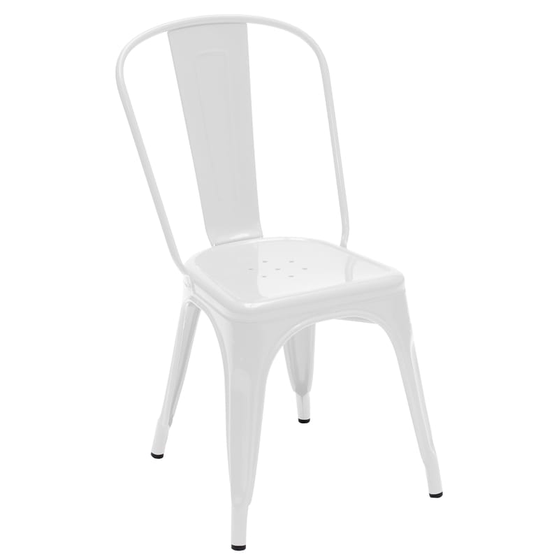 Mobilier - Chaises, fauteuils de salle à manger - Chaise empilable A Indoor métal blanc / Acier Couleur - Pour l\'intérieur / Réédition 1930\' - Tolix - Blanc (brillant) - Acier recyclé laqué