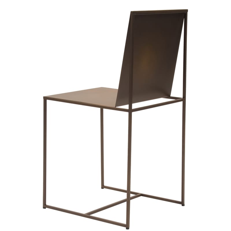 Mobilier - Chaises, fauteuils de salle à manger - Chaise Slim Sissi orange métal - Zeus - Rouille - Acier