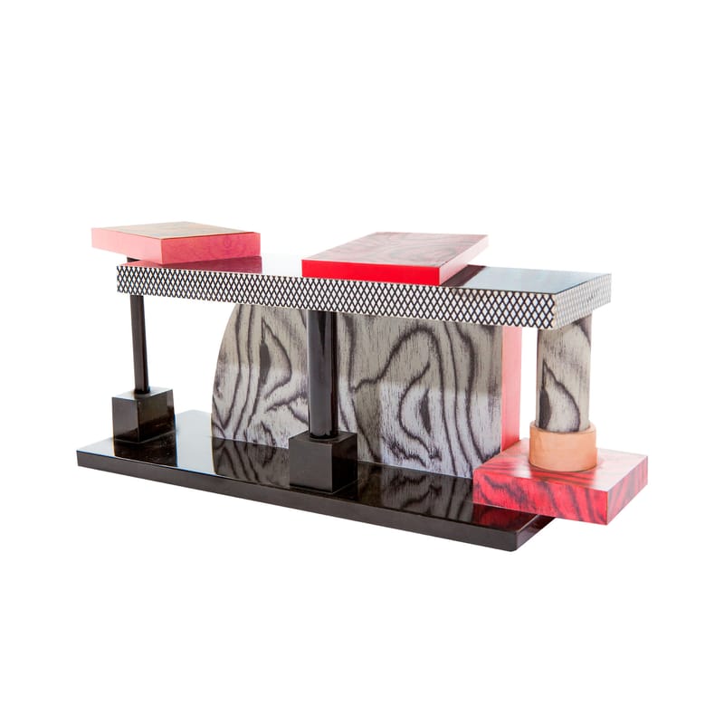 Mobilier - Consoles - Console Tartar plastique bois multicolore / By Ettore Sottsass, 1985 - Memphis Milano - Multicolore - Placage reconstitué, Stratifié plastique