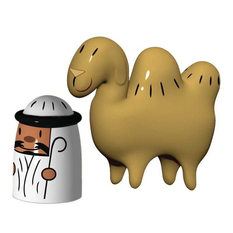 Dekoration - Weihnachtsdekoration - Krippenfigur Amir & Camelus keramik bunt Set aus 2 Figuren - Alessi - mehrfarbig - Porzellan