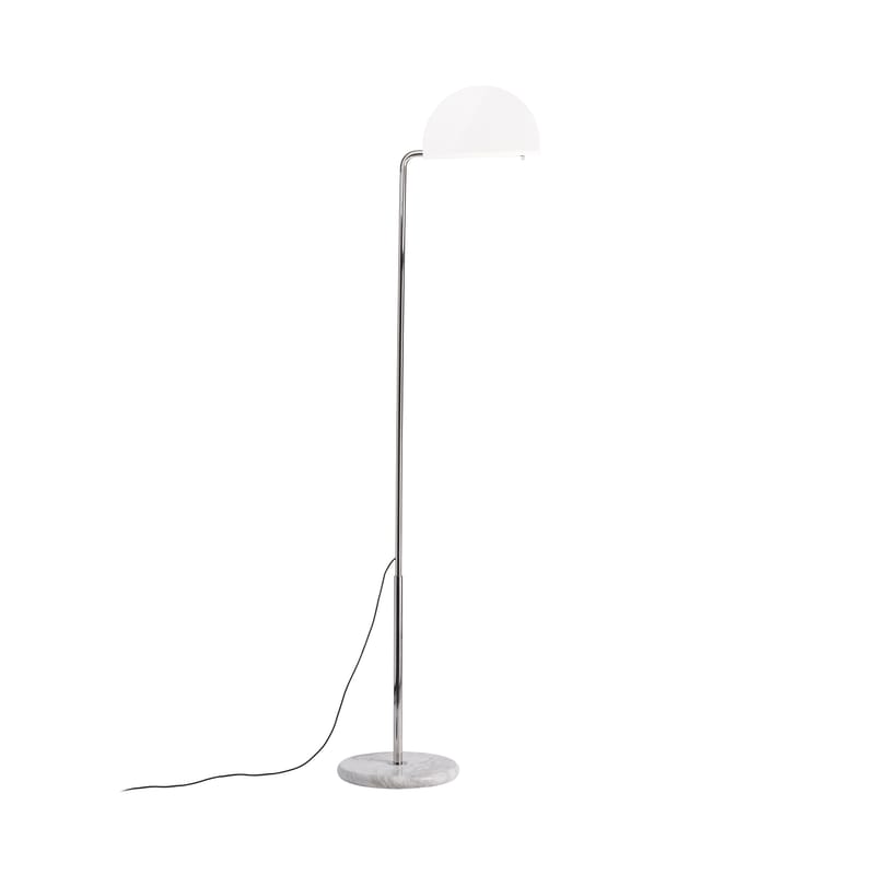 Luminaire - Lampadaires - Lampadaire Mezzaluna LED métal blanc / Bruno Gecchelin, 1975 - Orientable - DCW éditions - Blanc Neige - Acier, Aluminium, Marbre