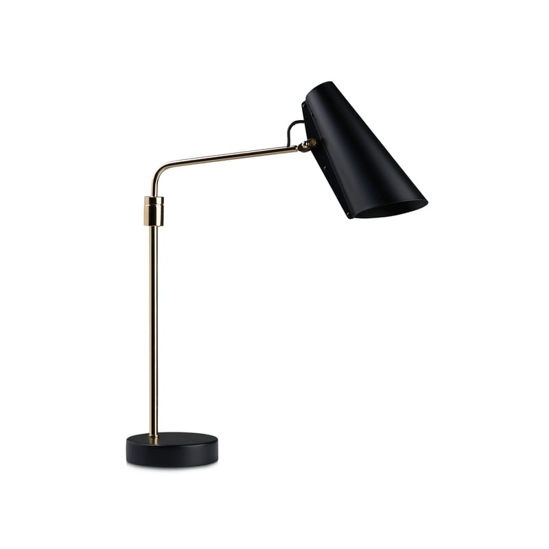 Luminaire - Lampes de table - Lampe de table Birdy Swing métal noir / Réédition 1952 - Northern  - Noir / Bras laiton - Acier, Aluminium, Fonte
