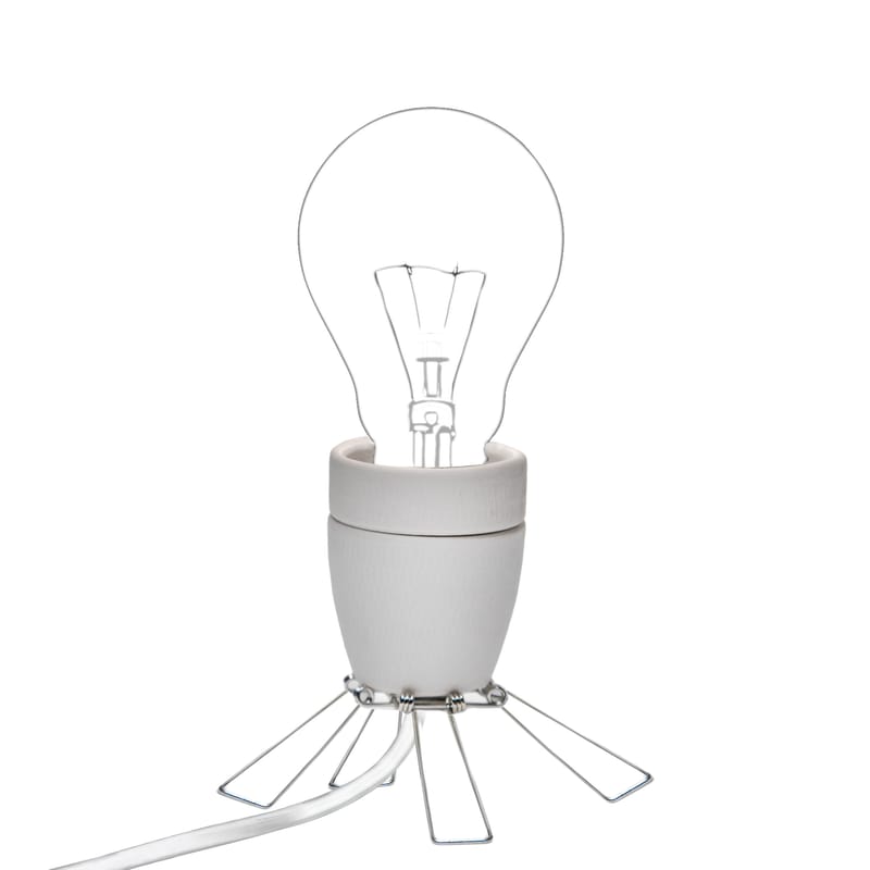 Luminaire - Lampes de table - Lampe de table Spoutnik métal blanc / Petite - Tsé-Tsé - Blanc / Acier - Acier, Porcelaine
