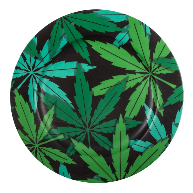 Tableware - Plates - Weed Plate ceramic green / China - Ø 27 cm - Seletti - Hemp - China