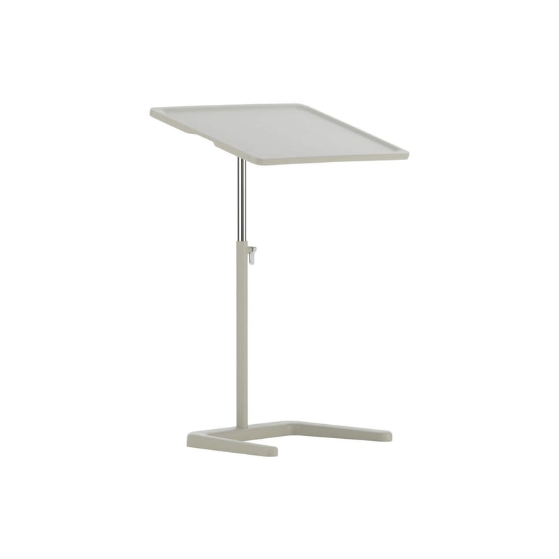 Mobilier - Tables basses - Table d\'appoint NesTable plastique gris / Table pour ordinateur portable - Plateau inclinable - Vitra - Gris chaud - Acier, Aluminium, Polyuréthane