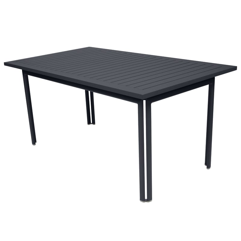 Jardin - Tables de jardin - Table rectangulaire Costa métal noir / 160 x 80 cm - Fermob - Carbone - Aluminium laqué