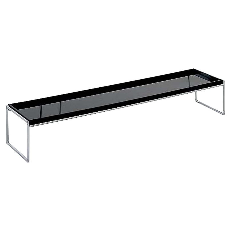 Arredamento - Tavolini  - Tavolino Trays materiale plastico nero 140 x 40 cm - Kartell - Nero - Acciaio cromato