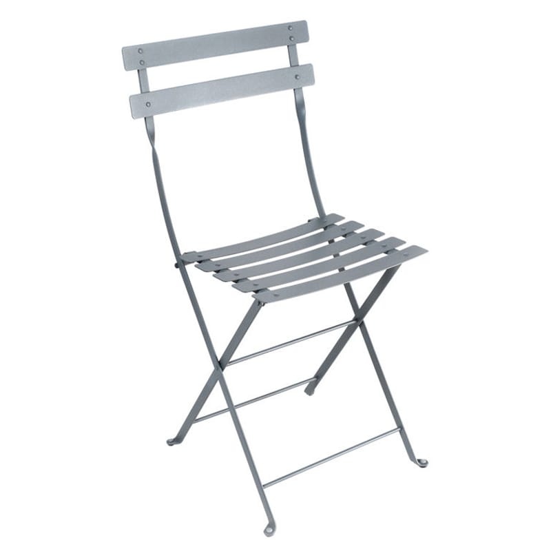 Mobilier - Chaises, fauteuils de salle à manger - Chaise pliante Bistro métal gris argent - Fermob - Gris orage - Acier laqué