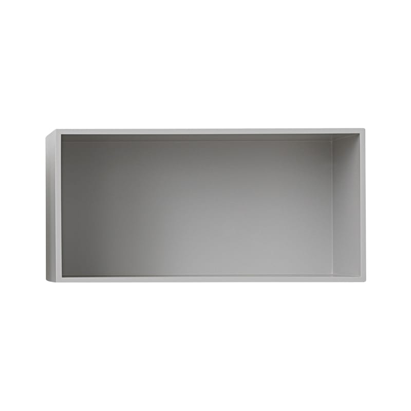 Mobilier - Etagères & bibliothèques - Etagère Mini Stacked bois gris / Large rectangulaire 49x24 cm / Avec fond - Muuto - Gris clair - MDF peint