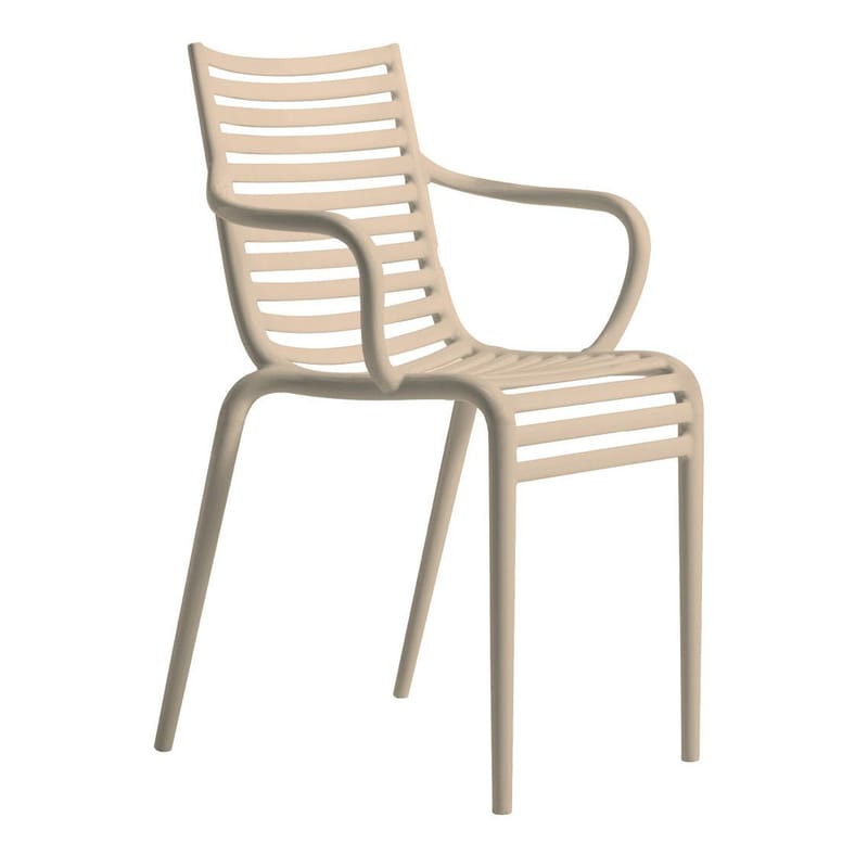 Mobilier - Chaises, fauteuils de salle à manger - Fauteuil empilable Pip-e plastique beige - Driade - Beige poudré - Polypropylène