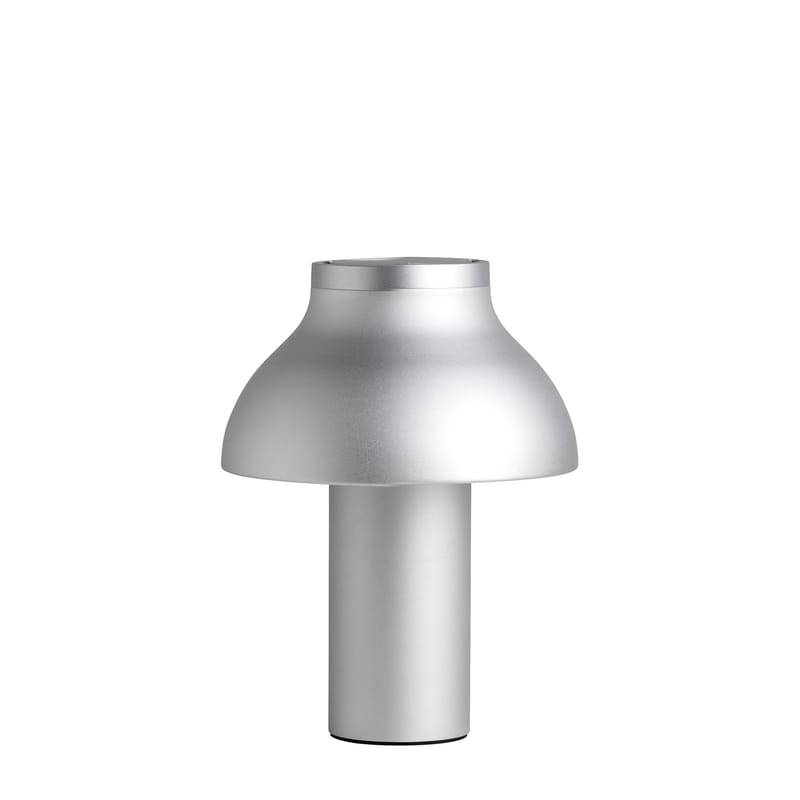 Luminaire - Lampes de table - Lampe de table PC Small gris argent métal / H 33 cm - Hay - Aluminium anodisé - Aluminium anodisé