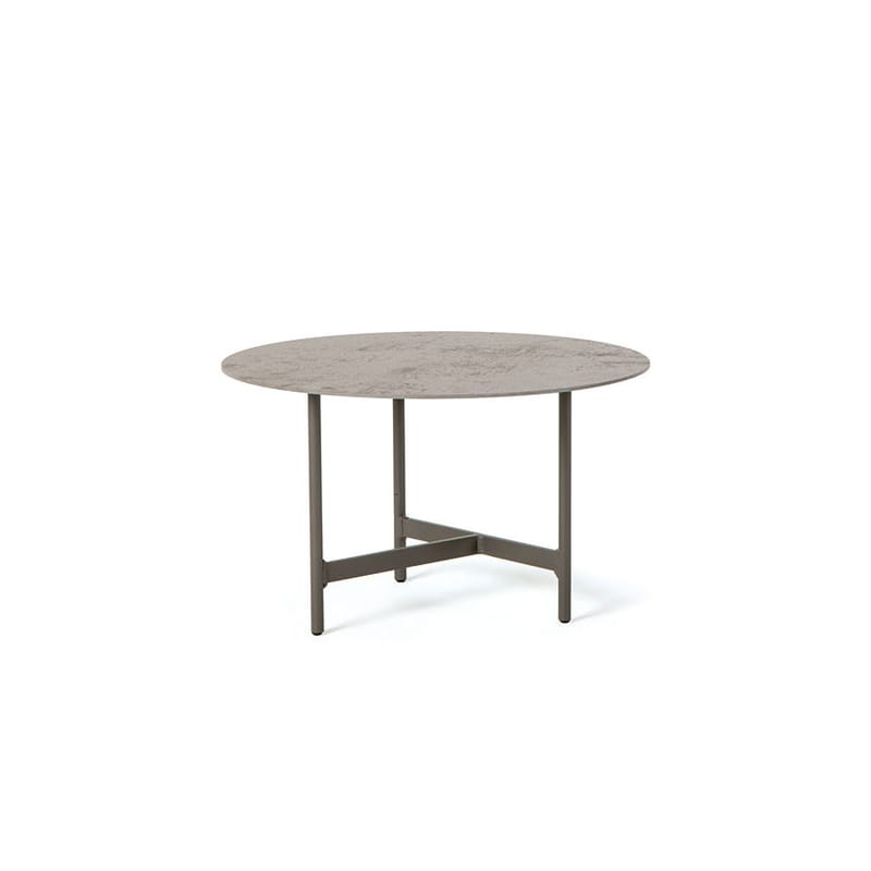 Mobilier - Tables basses - Table basse Calipso céramique blanc / Ø 53 x H 33 cm - Ethimo - Blanc (céramique) / Pied gris foncé - Aluminium, Céramique
