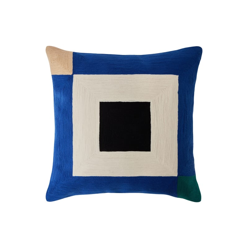 Décoration - Coussins - Coussin Infinity tissu bleu / 42 x 42 cm - Coton brodé - Maison Sarah Lavoine - Indigo - Coton