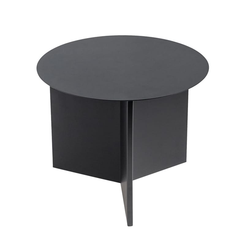 Trends - Low prices - Slit Metal basse End table metal black Ø 45 X H 35.5 cm - Hay - Black - Epoxy lacquered steel