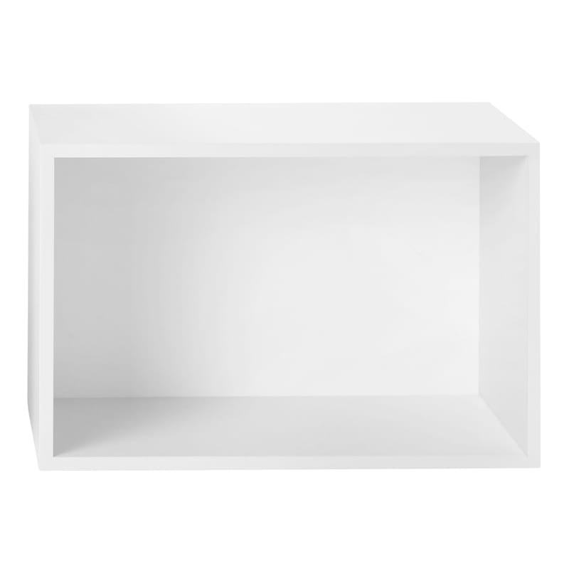 Mobilier - Etagères & bibliothèques - Etagère Stacked bois blanc / Large rectangulaire 65x43 cm / Avec fond - Muuto - Blanc - MDF peint