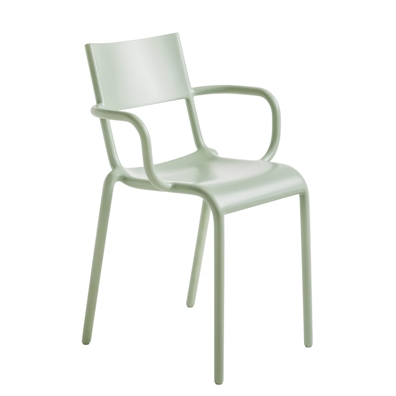 Mobilier - Chaises, fauteuils de salle à manger - Fauteuil empilable Generic A plastique vert - Kartell - Vert sauge - Polypropylène