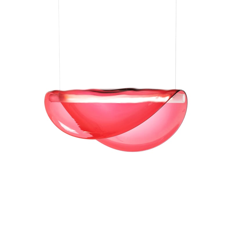 Luminaire - Suspensions - Suspension Venus LED verre rouge / Ø 60 cm - 13 DESSERTS - Ø 60 cm / Rouge - Verre soufflé