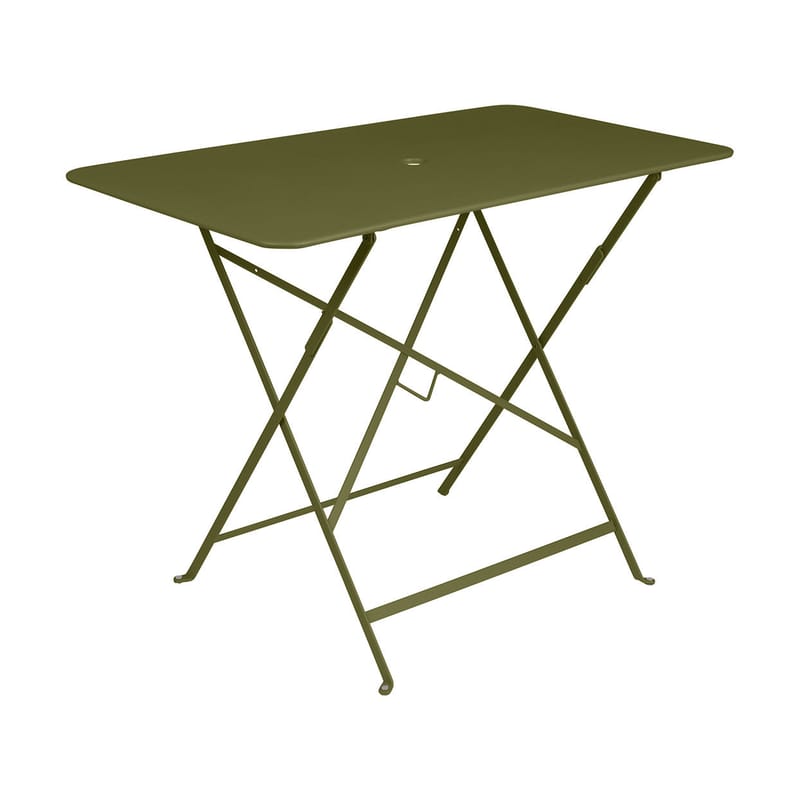 Jardin - Tables de jardin - Table pliante Bistro métal vert / 97 x 57 cm - 4 personnes - Trou parasol - Fermob - Pesto - Acier laqué
