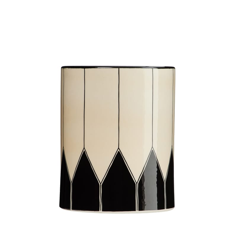 Décoration - Vases - Vase Daria Moyen céramique noir / Ø 15 x H 19 cm - peint main - Maison Sarah Lavoine - Noir - Céramique émaillée
