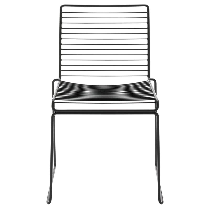 Mobilier - Chaises, fauteuils de salle à manger - Chaise empilable Hee métal noir - Hay - Noir - Acier laqué